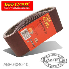 SANDING BELT 65 X 410MM 40 GRIT 10/PACK