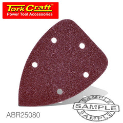 SANDING TRIANGLE VEL SHEET 80 GRIT 140 X 140 X 98MM 5/PACK WITH HOLES