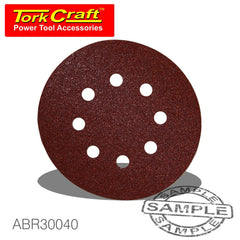 SANDING DISC VELCRO 115MM 40 GRIT WITH HOLES 10/PK