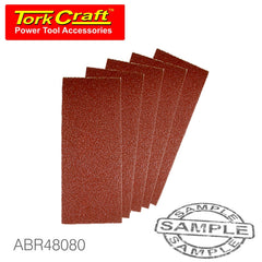 SANDING SHEET ORB 115 X 280MM 80GR PLAIN NO HOLES 5/PK