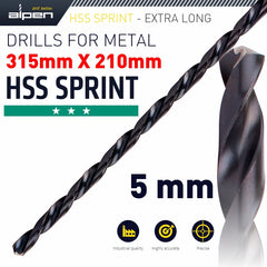 HSS DRILL BIT 5MM 315X210MM EXTRA LONG