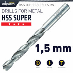 HSS SUPER DRILL BIT 1.5MM 1/PACK (182015)