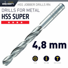 HSS SUPER DRILL BIT 4.8MM 1/PACK (182048)