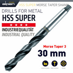 HSS SUPER 30MM MORSE TAPER 3 SHANK