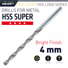 HSS SUPER DRILL BIT LONG 4 X 119MM POUCH