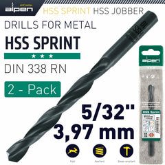 HSS SPRINT DRILL BIT 5/32' 2/PACK