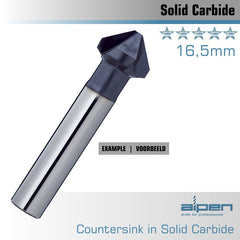 COUNTER SINK SOLID TUNGSTEN 16.5MM X 10MM