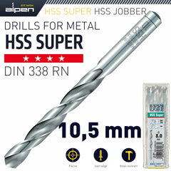 HSS SUPER DRILL BIT 10.5MM BULK