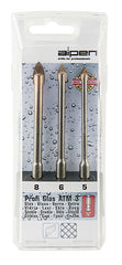 ALPEN PROFI GLASS DRILL BIT SET 3 PIECE HEX SHANK 5 6 8MM
