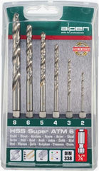 HEX SHANK HSS SUPER SET 6 PIECE 2 3 4 5 6 8MM
