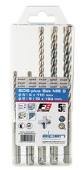 ALPEN F8 SDS DRILL BIT SET 5 PIECE 5 6 X 110MM  6 8 10 MM X 160MM