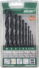 HSS SPRINT DRILL BIT SET 10 PIECE 1-10 X 1.0