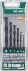 HSS SPRINT DRILL BIT SET 6 PIECE 2 - 8MM