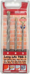 MASONRY DRILL BIT SET 3 PIECE LONG LIFE 5 6 8