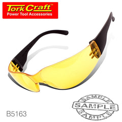 SAFETY EYEWEAR GLASSES YELLOW IN POLY BAG