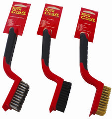 SOFT GRIP WIDE BRUSH SET BRASS STAINLESS NYLON IN BLISTER TCW