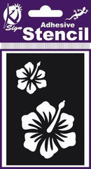 ADHESIVE STENCIL HIBISCUS 100 X 70MM