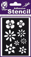 ADHESIVE STENCIL FLOWERS 100 X 70MM