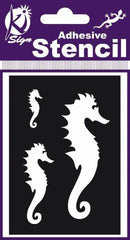 ADHESIVE STENCIL SEA HORSE 100 X 70MM