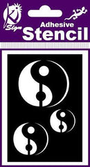 ADHESIVE STENCIL YIN & YANG  100 X 70MM