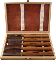 CHISEL SET WOOD TURNING 300MM HSS 5 PIECE WOOD CASE