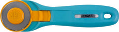 OLFA ROTARY SPLASH CUTTER 45MM BLADE R/L HANDED LIGHT BLUE AQUA