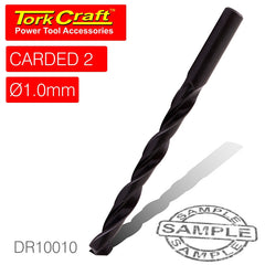 DRILL BIT HSS STANDARD 1.0MM 2/CARD