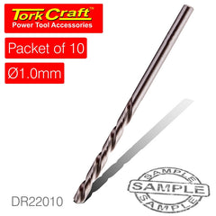 DRILL BIT HSS INDUSTRIAL 1.0MM 135DEG PACKET OF 10