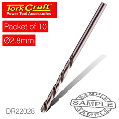 DRILL BIT HSS INDUSTRIAL 2.8MM 135DEG PACKET OF 10