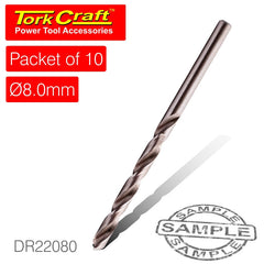 DRILL BIT HSS INDUSTRIAL 8.0MM 135DEG PACKET OF 10