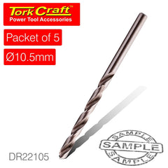 DRILL BIT HSS INDUSTRIAL 10.5MM 135DEG PACKET OF 5