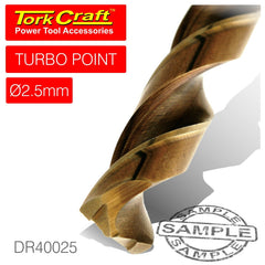 DRILL BIT HSS TURBO POINT 2.5MM 1/CARD