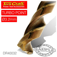 DRILL BIT HSS TURBO POINT 3.2MM 1/CARD