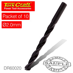 DRILL BIT HSS STANDARD 2.0MM PACKET OF 10