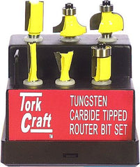 ROUTER BIT SET 6PC PLASTIC BOX 1/4 SHANK