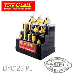 ROUTER BIT SET 12PC PLASTIC BOX 1/4 SHANK