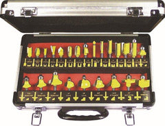 ROUTER BIT SET 24PIECE ALUMINIUM CASE GLASS WINDOW 1/4 SHANK