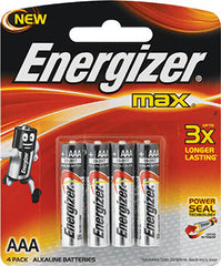 ENERGIZER MAX AAA - 4 PACK (MOQ 20) E92BP4-MAX