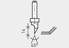 CUTTER - V GROO HW D12,5/45GRAD