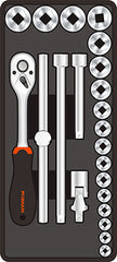 FIXMAN 22-PC 1/2' DR.SOCKETS & ACCESSORIES