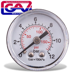 PRESSURE GAUGE 40MM 1/4' REAR D4014R12 PACKAGED