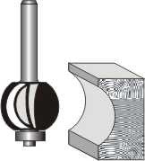 INTERNAL BULL NOSE 20MM X 5/8' HALF RADIUS RADIUS 13/16' 1/4' SHANK