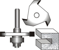 ARBOR FOR SLOTTING CUTTER C/W BEARING. NUT & 2 X WASHERS 1/4' SHANK