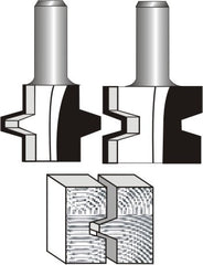 GLUE JOINT SET 38MM X 28MM 2 PIECE SET 1/2' SHANK