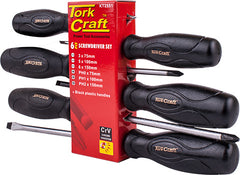SCREW DRIVER SET 6 PIECE BLACK HANDLE