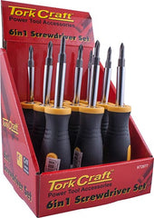 SCREWDRIVER 6 IN 1 CRV BITS PER BOX OF 9