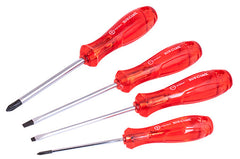 SCREW DRIVER SET PVC 4PC SL4 X100MM.SL5 X100MM. PH0 X75MM. PH2 X100MM