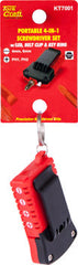 PORTABLE 4-IN-1 SCREWDRIVER SET PH/SL WITH LED;BELT CLIP.KEY RING