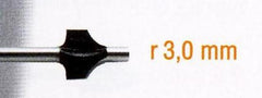 HSS ROUNDING OFF CUTTER 3MM. CONVEX PROF. SH 3MM