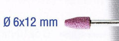 RUBY GRINDING STONES 6X12MM.CYL/CONE.SH3MM.2PCS